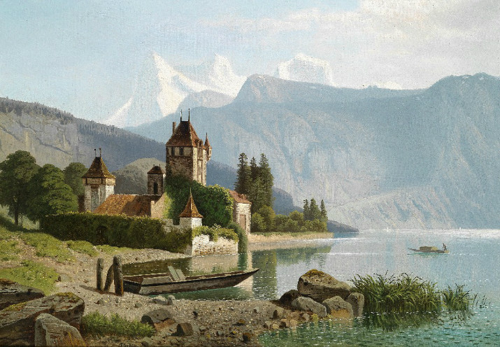 Theodor-Nocken-View-of-Castle-Oberhofen-on-font-b-Lake-b-font-font-b-Thun-b.jpg